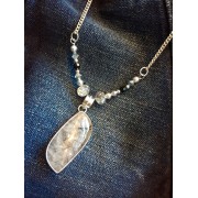 328 Collier quartz tourmaline, argent sterling 